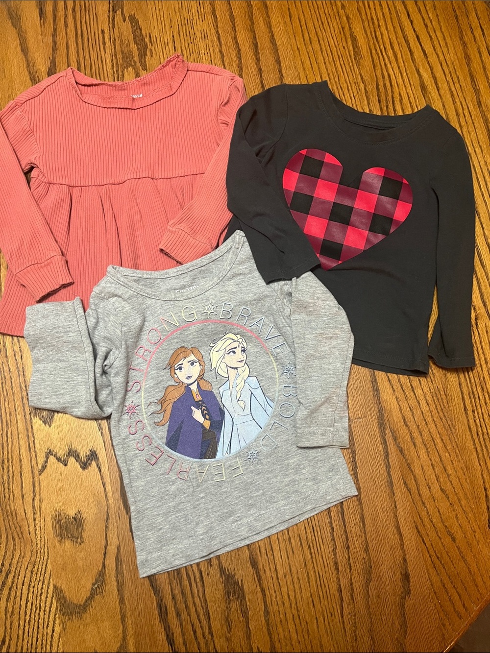 Cat & Jack Girls' 3-Pack Long Sleeve Tops - Pink, Black, Gray